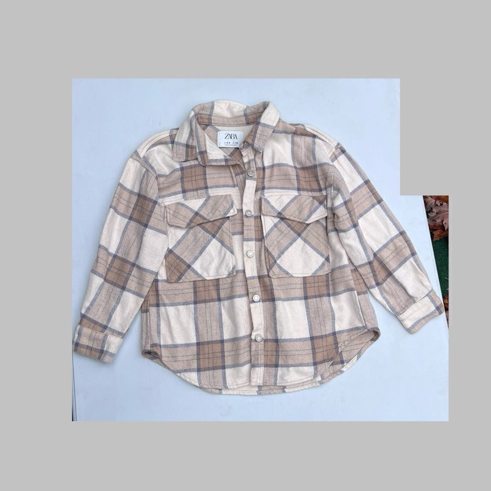 ZARA flannel bottom up Girl Top size 8-9